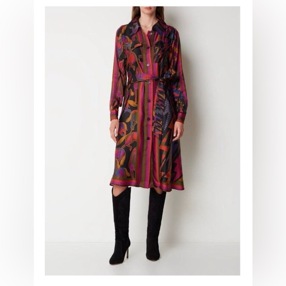 Colorful Button-Up Dress - Picture 1 of 8